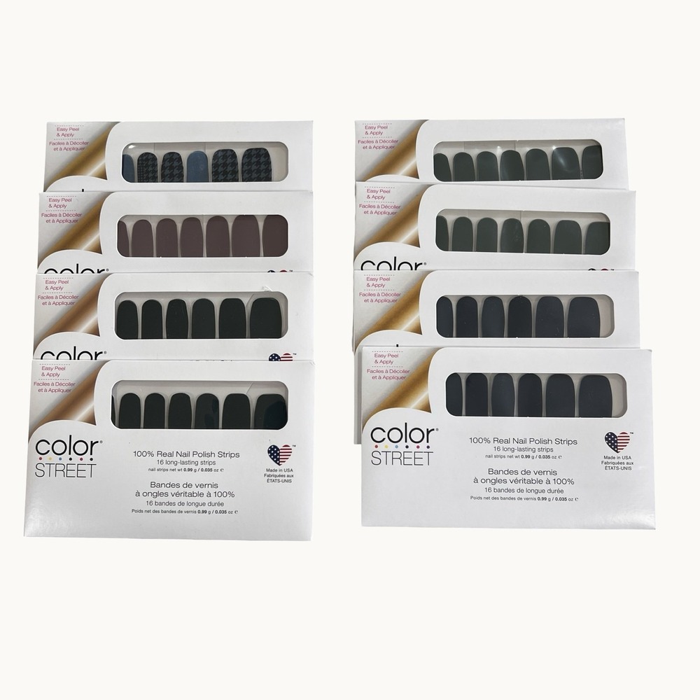 Color Street 6 Sets 100% Real Nail Polish Strips Multicolor Glitter Long Lasting